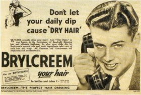 vintage brylcreem ad advertisement guy on phone